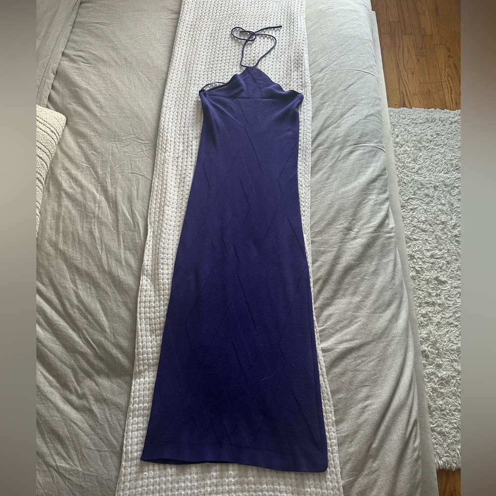 Free People Beach Kristy Sweater Dress Midi Halter Purple, Medium